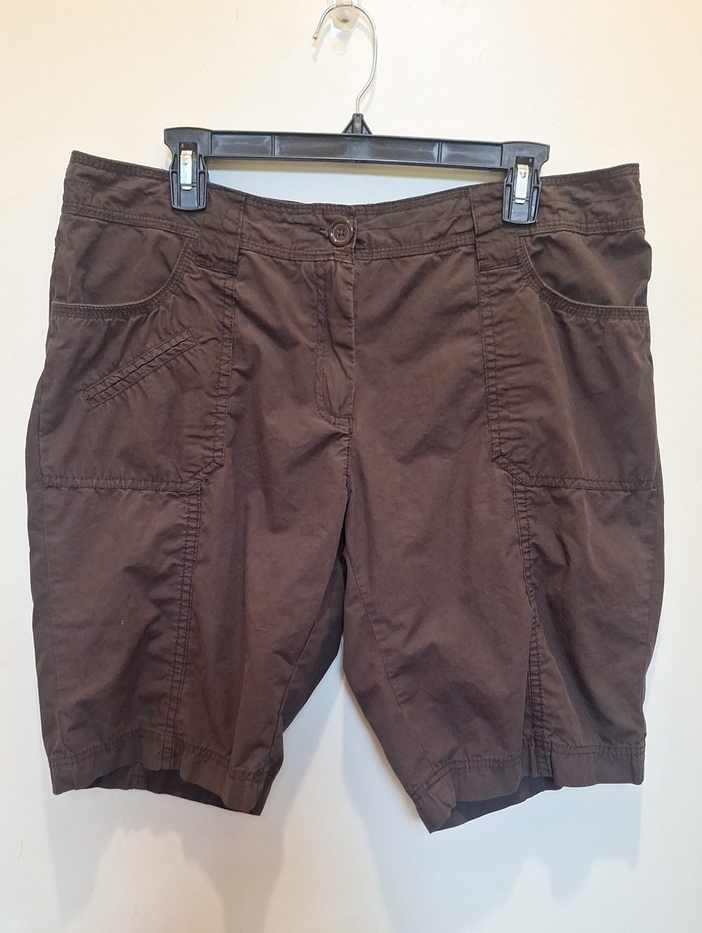 Dalia Collection Brown Cargo Bermuda Shorts